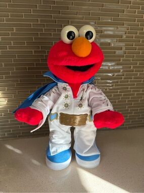 VTG Elvis Elmo Sesame Street The King Singing Dancing Plush Stuffed Mattel 15"